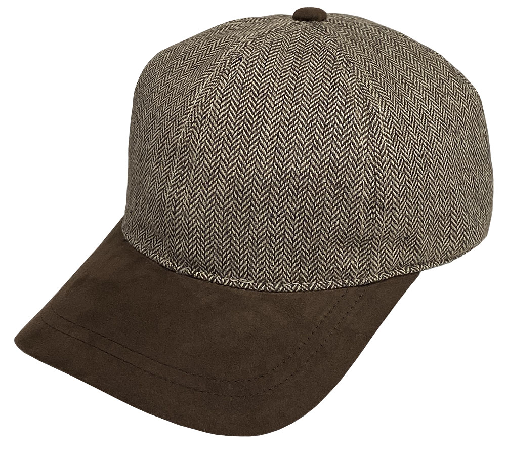 NightWatch Herringbone Cap with Suede Peak - Baseball Caps
